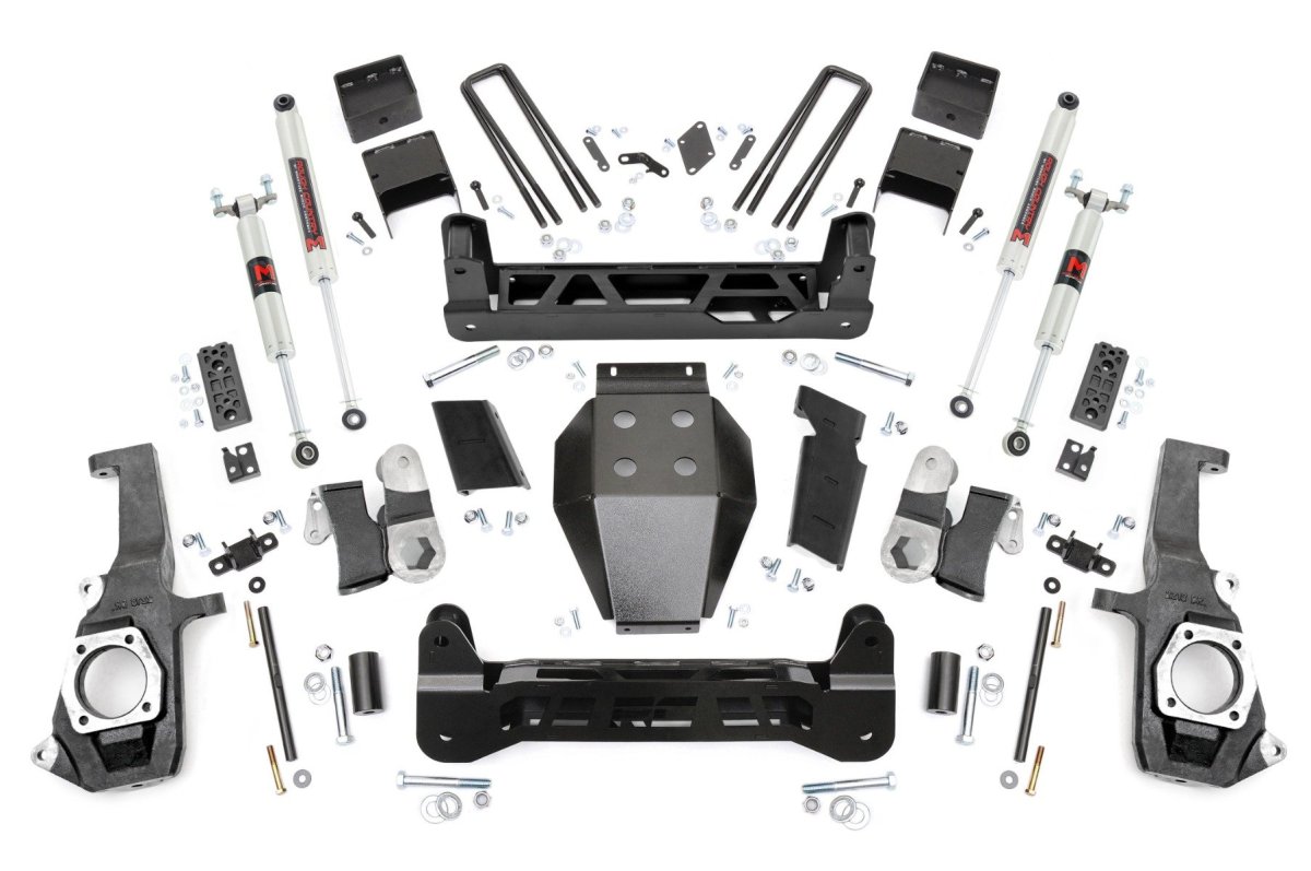 GMC Sierra 2500 HD Suspension Lift Kit - Rough Country - 5 Inch NTD M1 - Hammer Black - '11-'19